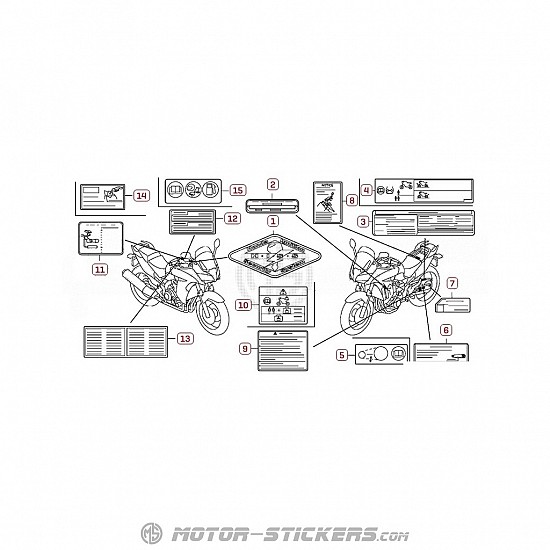 Honda CBF 1000F 2011 - Naklejki ostrzegawcze