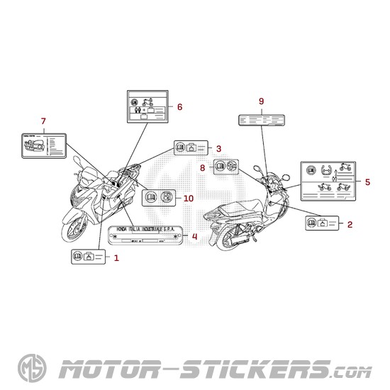 Honda SH125i 2011 - Warnhinweise