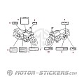 Honda VT125C SHADOW 1999 - Étiquettes d'avertissement