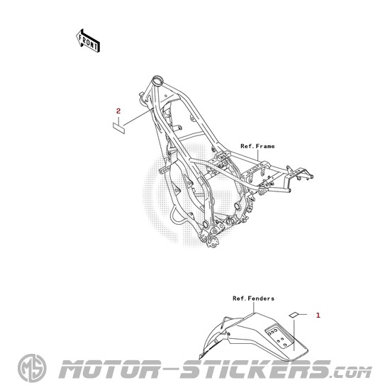 Kawasaki KDX200 2000 - Caution Labels