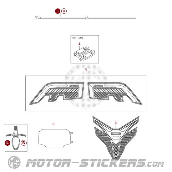 Kawasaki NINJA 1100SX | ZX1100 2026 - Autocollants optionnels