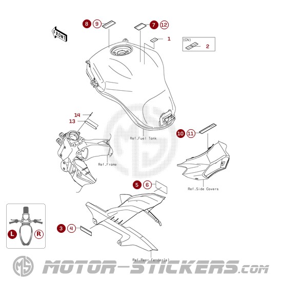 Kawasaki VERSYS 1100 2026 - Caution Labels