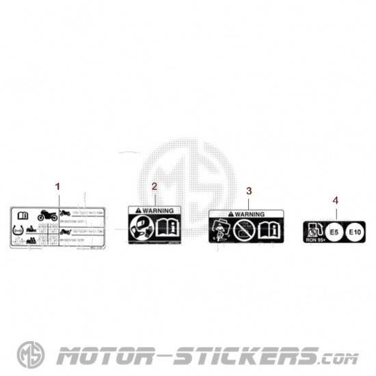 Suzuki DL 1050 V-Strom 2025 - Etiquetas de precaución