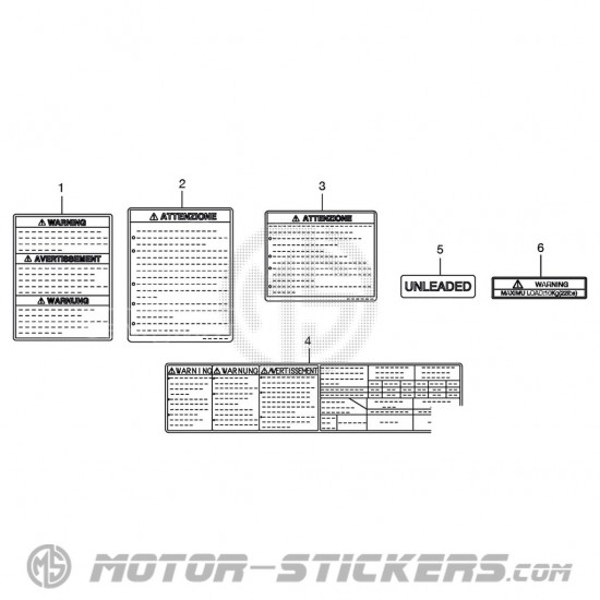 Suzuki DL 650 V-Strom 2007 - Naklejki ostrzegawcze