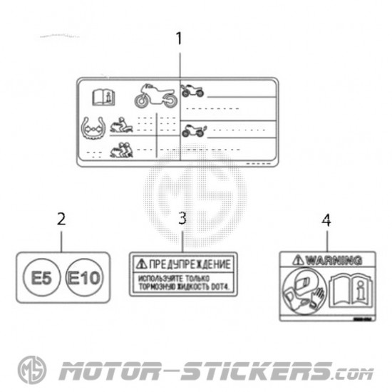 Suzuki DL 650 V-Strom 2024 - Etichette di avvertenza