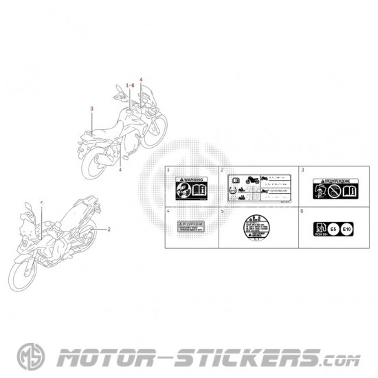 Suzuki DL 800 V-Strom 2024 - Naklejki ostrzegawcze
