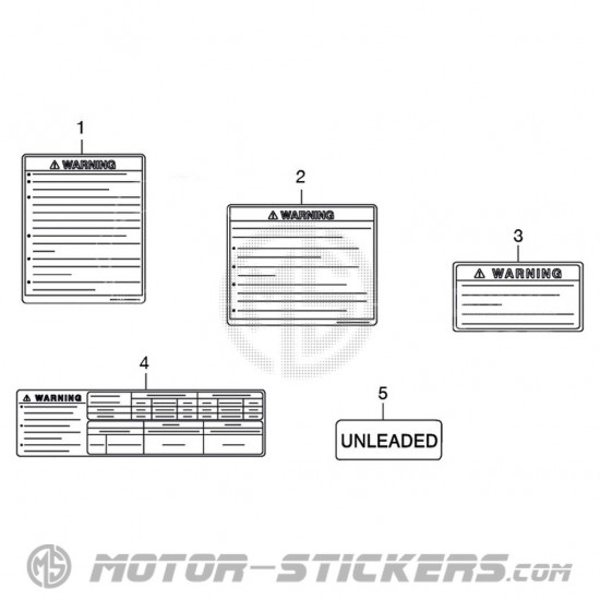 Suzuki GSF 1200N Bandit 2002 - Etiquetas de precaución