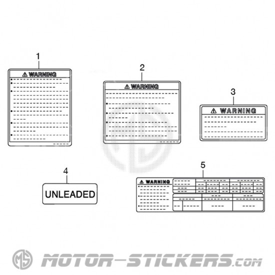 Suzuki GSF 600S Bandit 2003 - Caution Labels