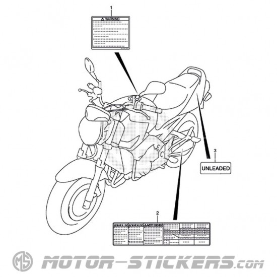 Suzuki GSR 600 2006 - Waarschuwingslabels