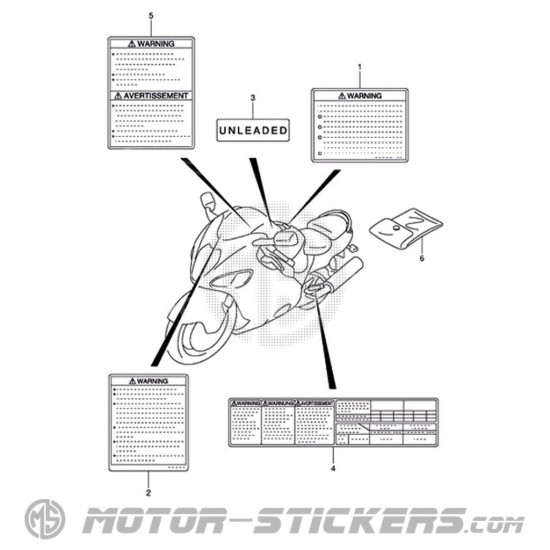 Suzuki GSX 1300R Hayabusa 2002 - Caution Labels