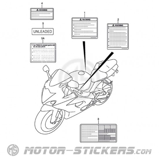 Suzuki GSX R 1000 2005 - Warnhinweise