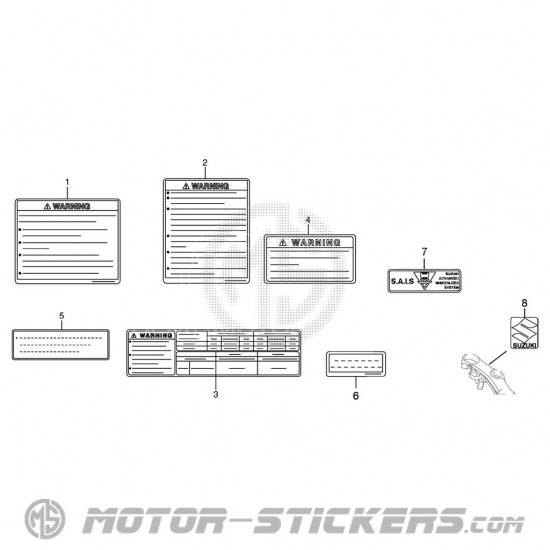 Suzuki GSX R 1000 2009 - Etiquetas de precaución
