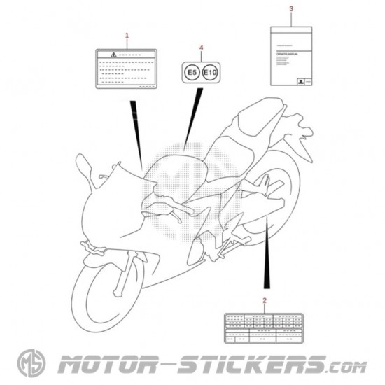 Suzuki GSX R 125 2020 - Naklejki ostrzegawcze