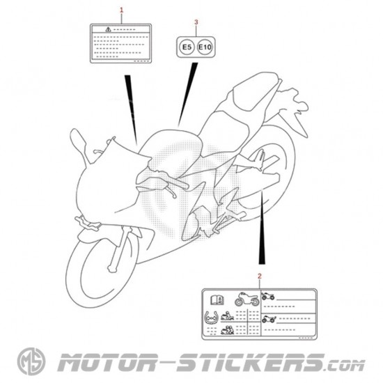 Suzuki GSX R 125 2021 - Etichette di avvertenza