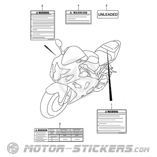 Suzuki GSX R 600 2004 - Etichette di avvertenza
