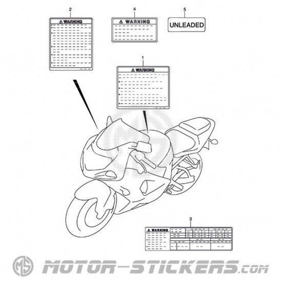 Suzuki GSX R 750 1997 - Caution Labels