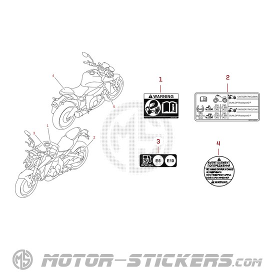 Suzuki GSXS1000 2026 - Caution Labels