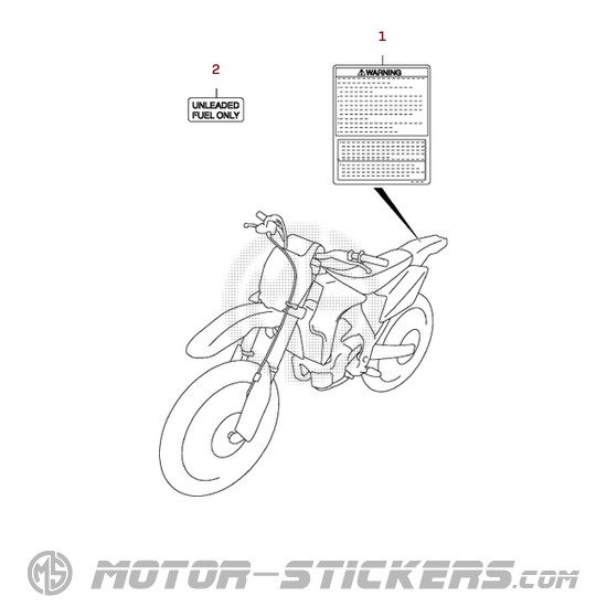 Suzuki RM-Z450 2005 - Naklejki ostrzegawcze