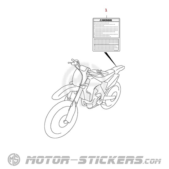 Suzuki RM-Z450 2018 - Étiquettes d'avertissement