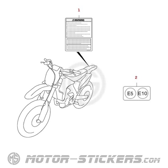 Suzuki RM-Z450 2021 - Naklejki ostrzegawcze