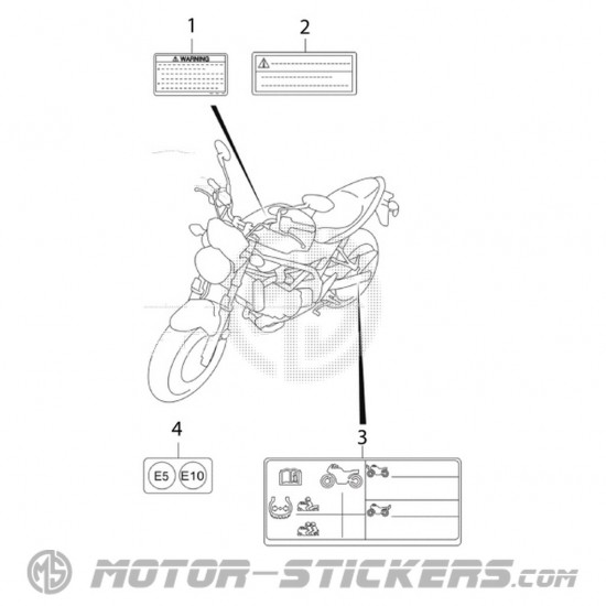 Suzuki SV 650 2019 - Naklejki ostrzegawcze