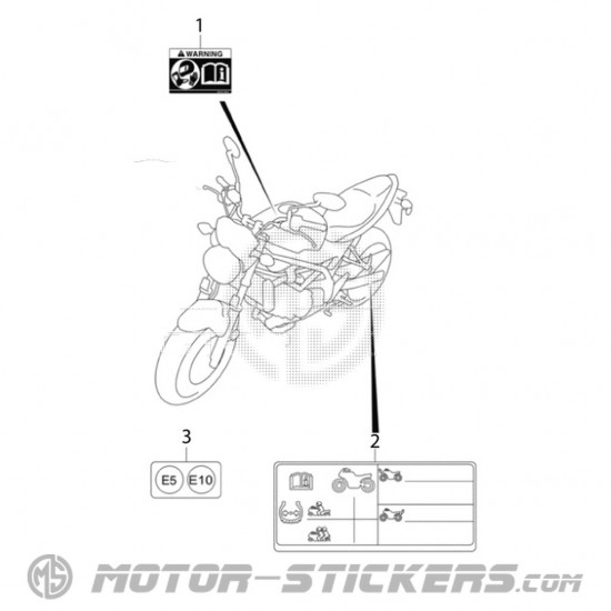 Suzuki SV 650 2022 - Étiquettes d'avertissement