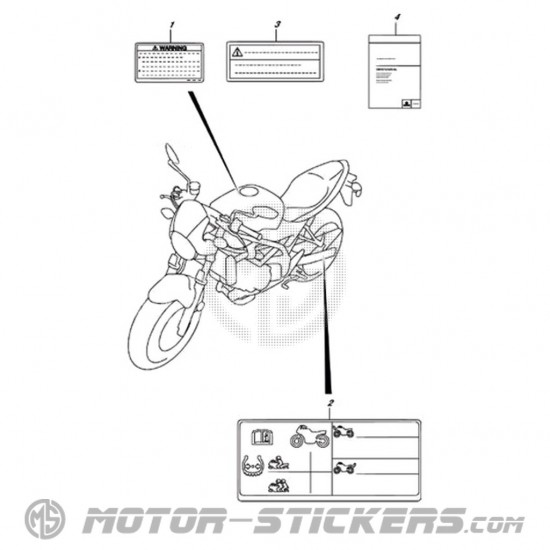 Suzuki SV 650X 2018 - Etichette di avvertenza