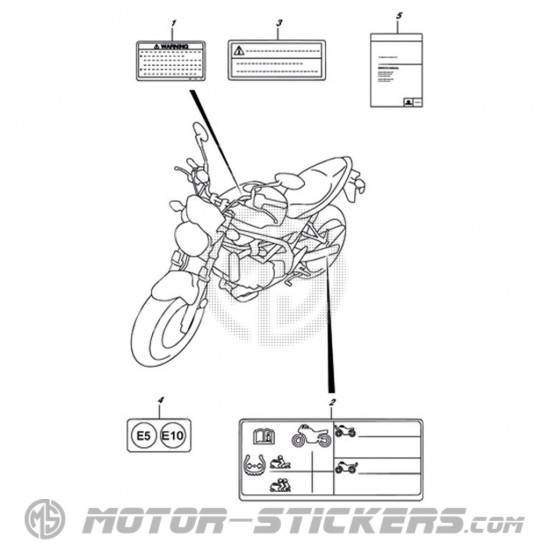 Suzuki SV 650X 2019 - Caution Labels