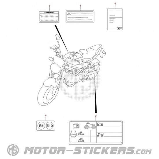 Suzuki SV 650X 2021 - Caution Labels