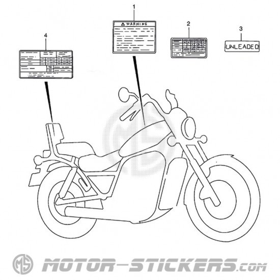 Suzuki VS 800 Intruder 1992 - Warnhinweise