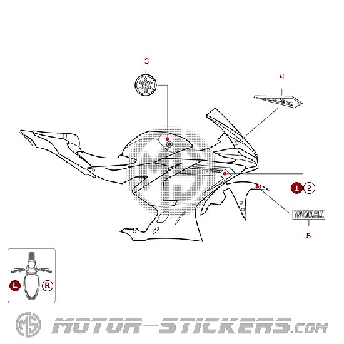 Yamaha YZF-R3 2025 decals