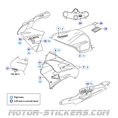 Kawasaki ZX-9R 2000 decals