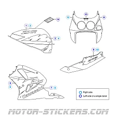 Kawasaki ZXR 750 1994 decals