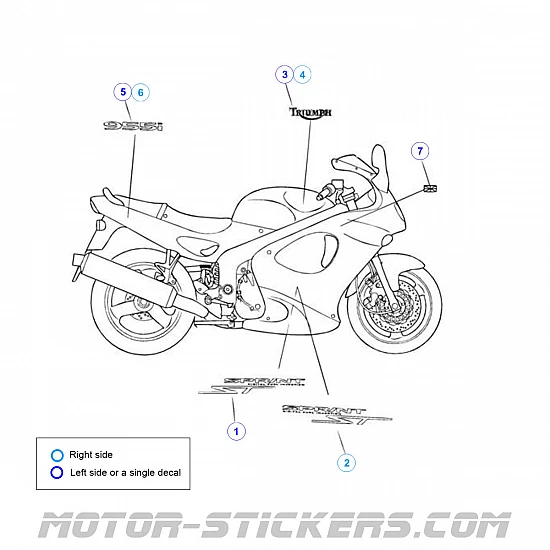 thumbnail interactive-video image 1 of Triumph Sprint 955i ST Vinyl Decal Set - Motorbike Graphics Kit 1 of 4