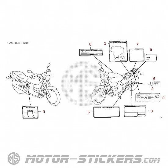 Honda CB750 NIGHTHAWK 2000 - Waarschuwingslabels