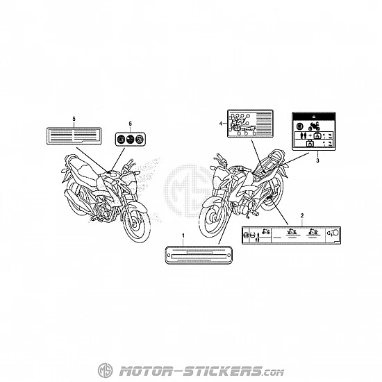 Honda CB 125F 2015 - Etiquetas de precaución
