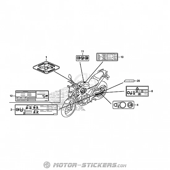 Honda CB 500F 2015 - Caution Labels