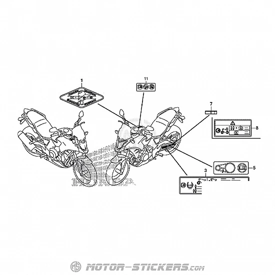 Honda CB 500X 2013 - Etiquetas de precaución