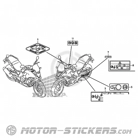 Honda CB 500X 2013 - Etiquetas de precaución