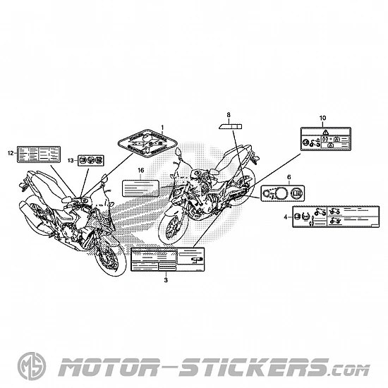 Honda CB 500X 2016 - Étiquettes d'avertissement