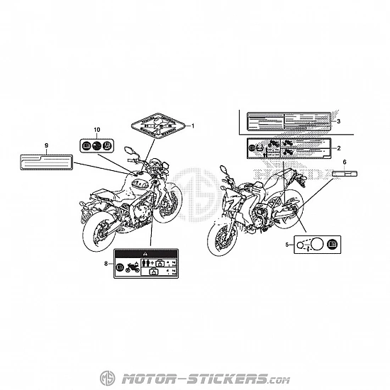 Honda CB 650F 2014 - Étiquettes d'avertissement