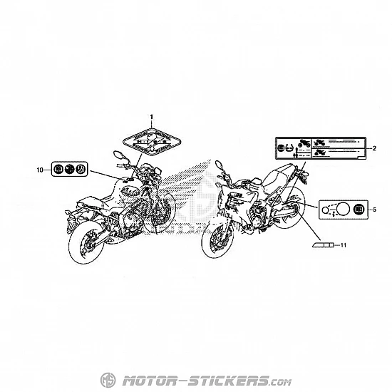 Honda CB 650F 2017 - Etiquetas de precaución