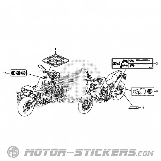 Honda CB 650F 2017 - Etiquetas de precaución