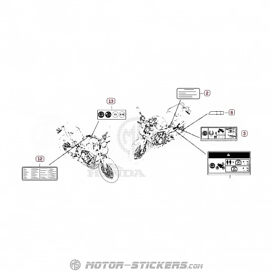 Honda CB 650R 2022 - Caution Labels