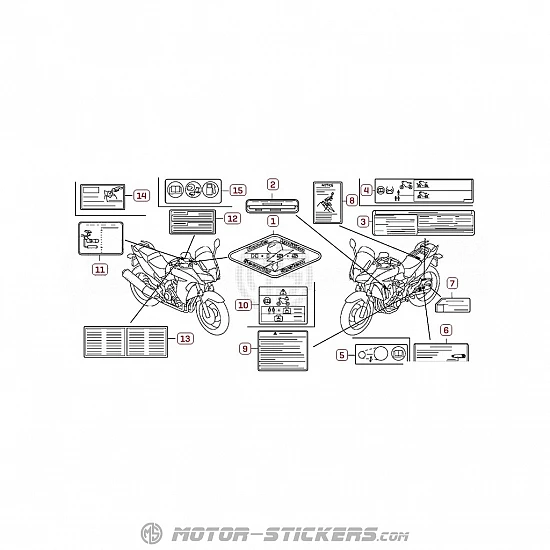 Honda CBF 1000F 2011 - Naklejki ostrzegawcze