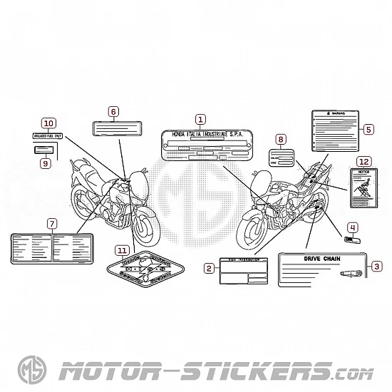 Honda CBF 600S 2006 - Etichette di avvertenza