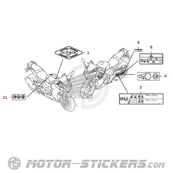 Honda CBR500R 2013 - Etichette di avvertenza