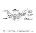 Honda CBR500R 2014 - Étiquettes d'avertissement