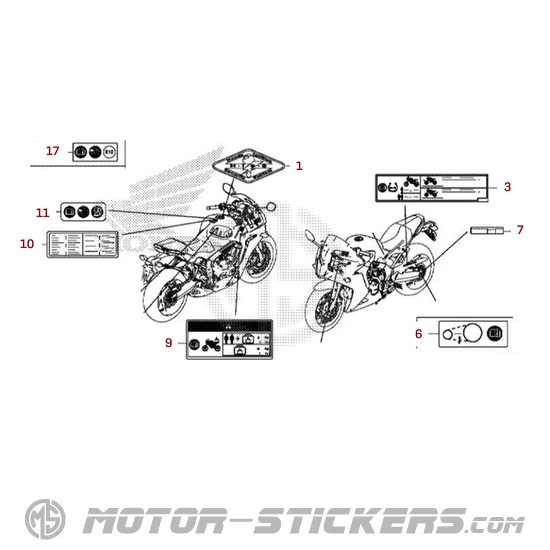 Honda CBR650F 2014 - Caution Labels