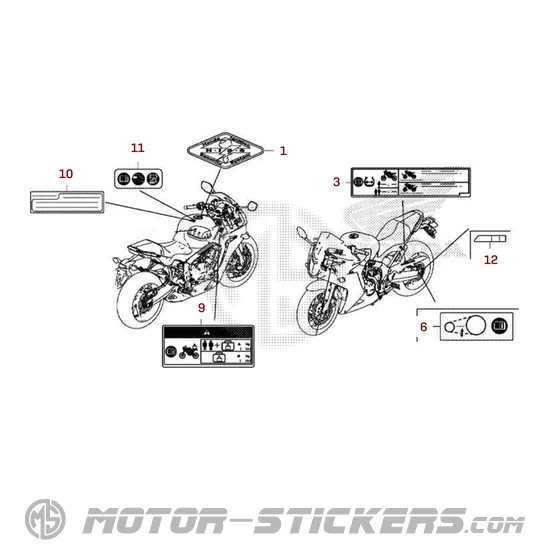 Honda CBR650F 2016 - Caution Labels